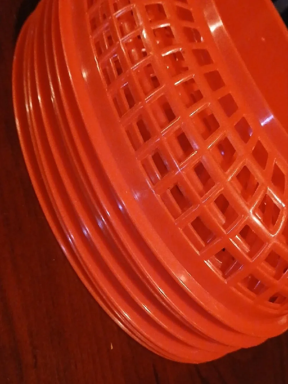 Red Plastic Serving Basket - Unbranded